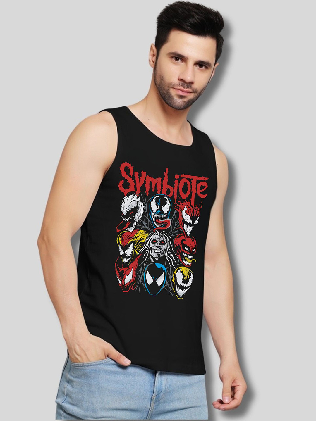 UpClothing Printed Cotton Innerwear Gym Vest UC-PV-BL|SPIDERMAN-S