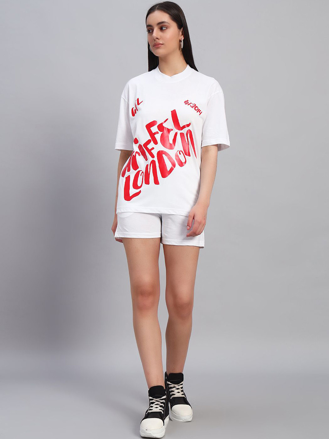 GRIFFEL Printed Short Sleeves Pure Cotton T-Shirt & Shorts