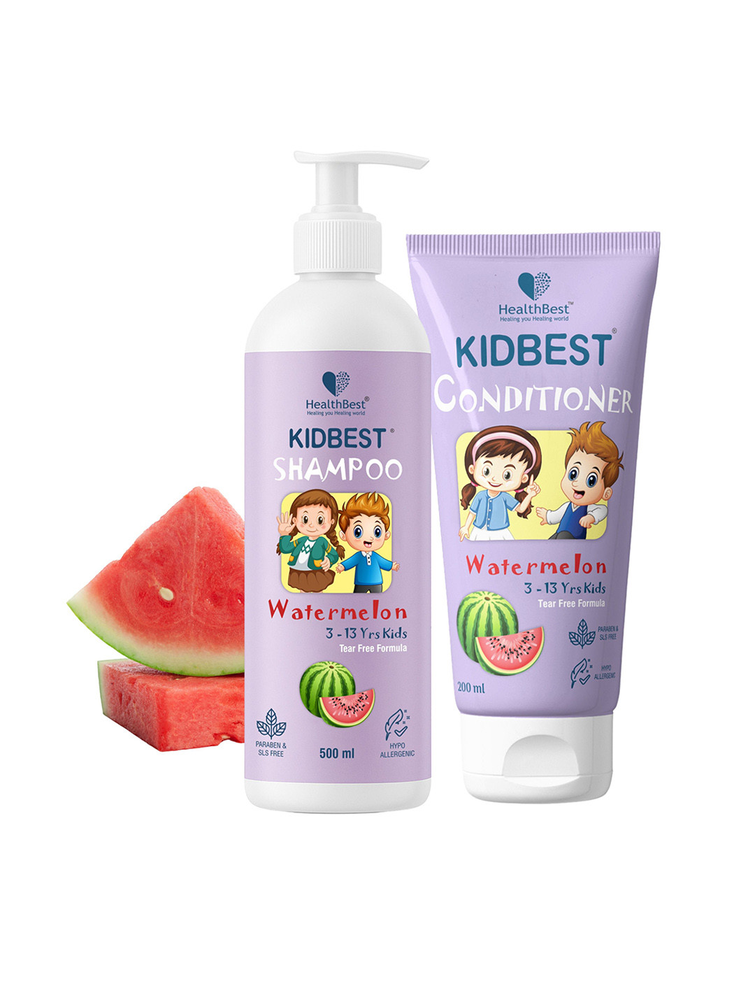 HealthBest Kids Set Of 2 KidBest Shampoo- 500 ml & Conditioner- 200 ml