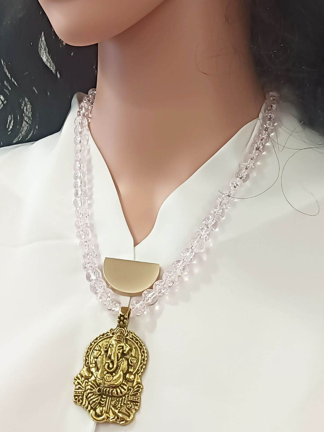 RICH AND FAMOUS Artificial Beaded Ganesh Ji Statement Necklace