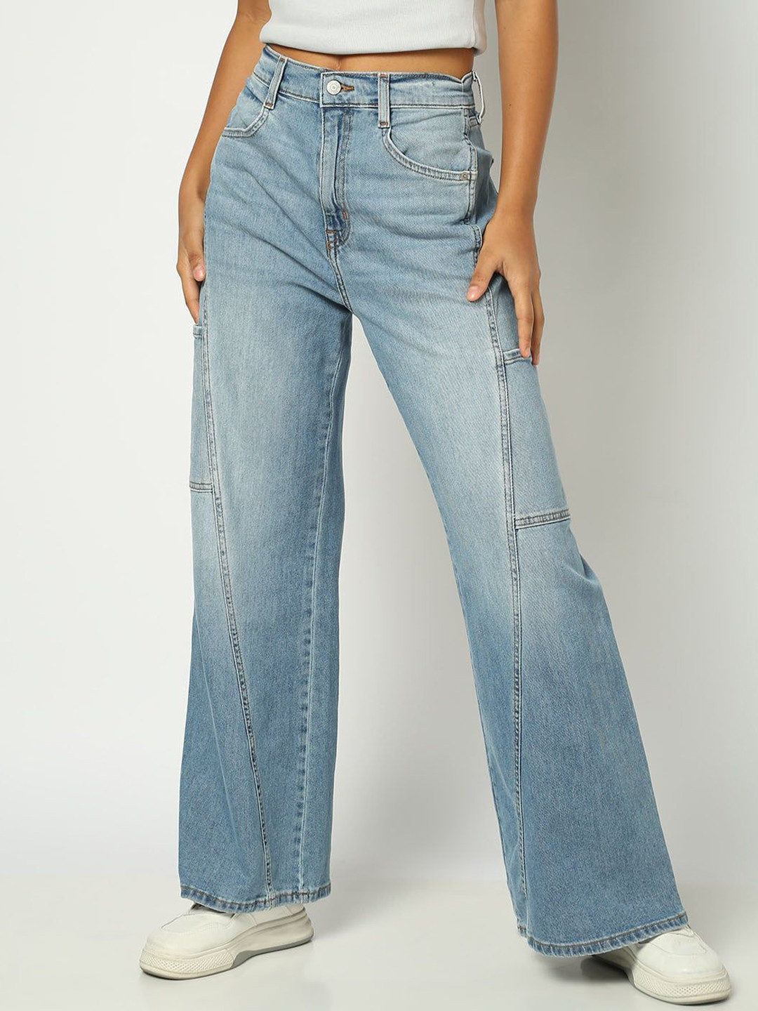 GAP Women  High-Rise Wide-Leg Denim Stretchable Jeans