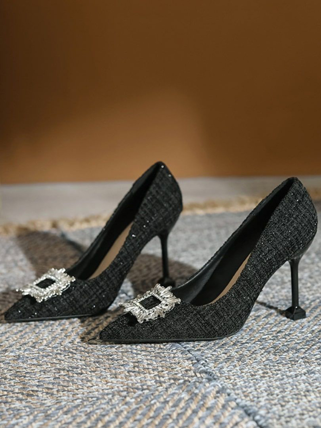 Ozzaro Women Embellished Pointed Toe Slim Pumps
