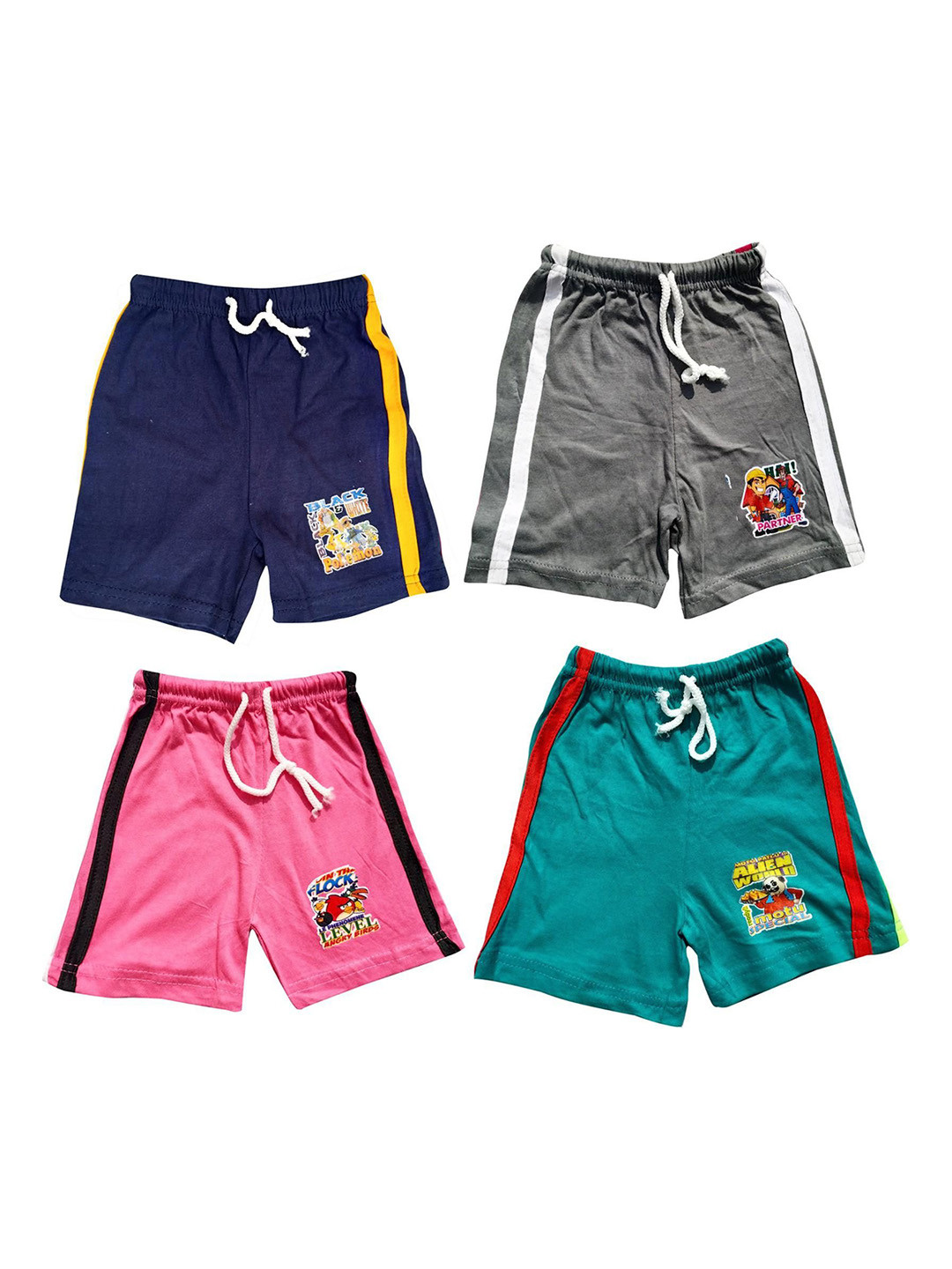 NEW TRINATH HOSIERY Boys Pack Of 4 Printed Pokemon Shorts