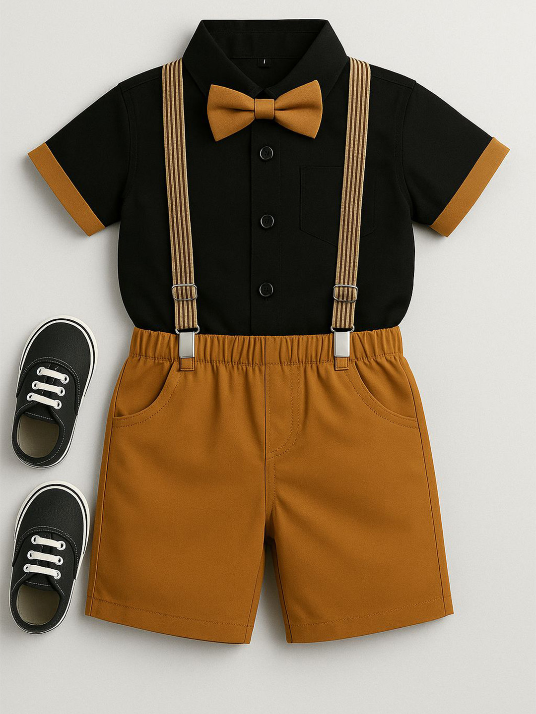 FABIZZA Boys Short Sleeves Pure Cotton Shirt With Shorts