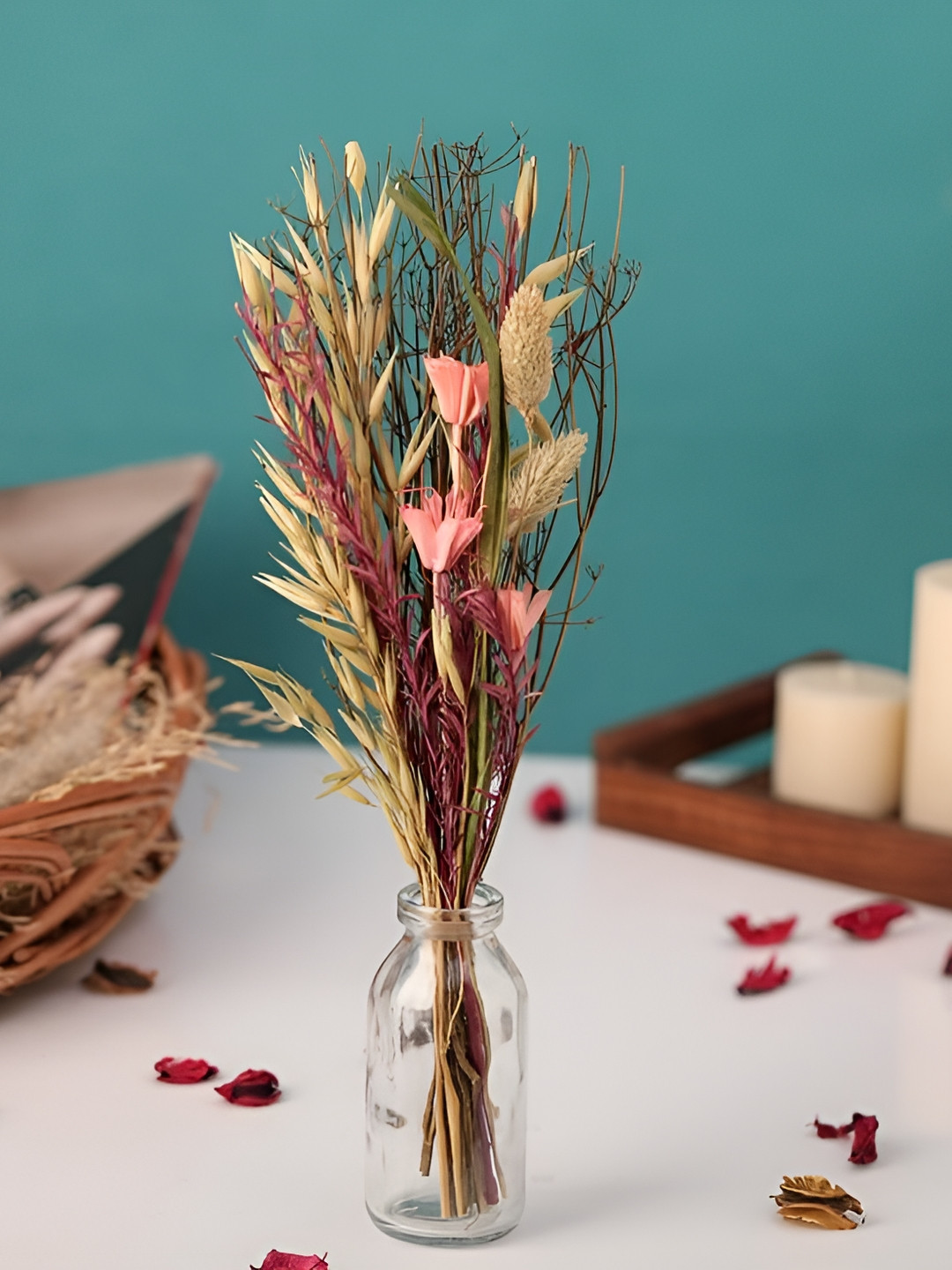 Decor de Maison Pink & Green Liliana Dried Floral Showpiece