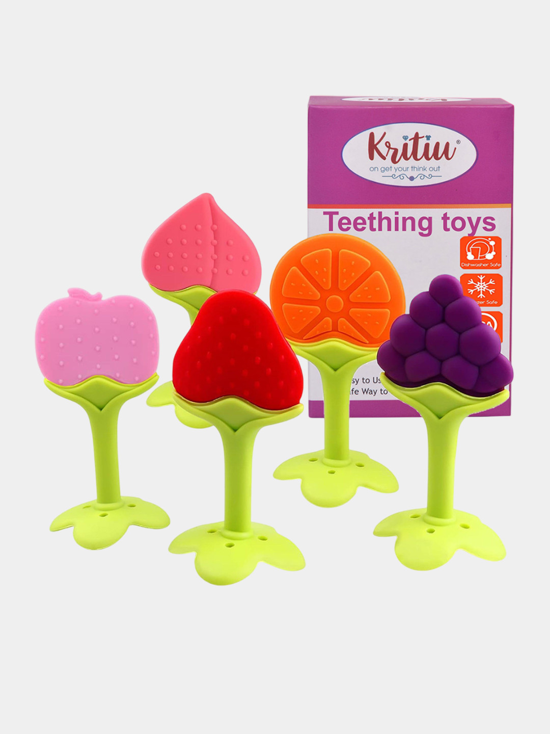 Kritiu Set Of 5 Food-Grade Silicone Baby Teether