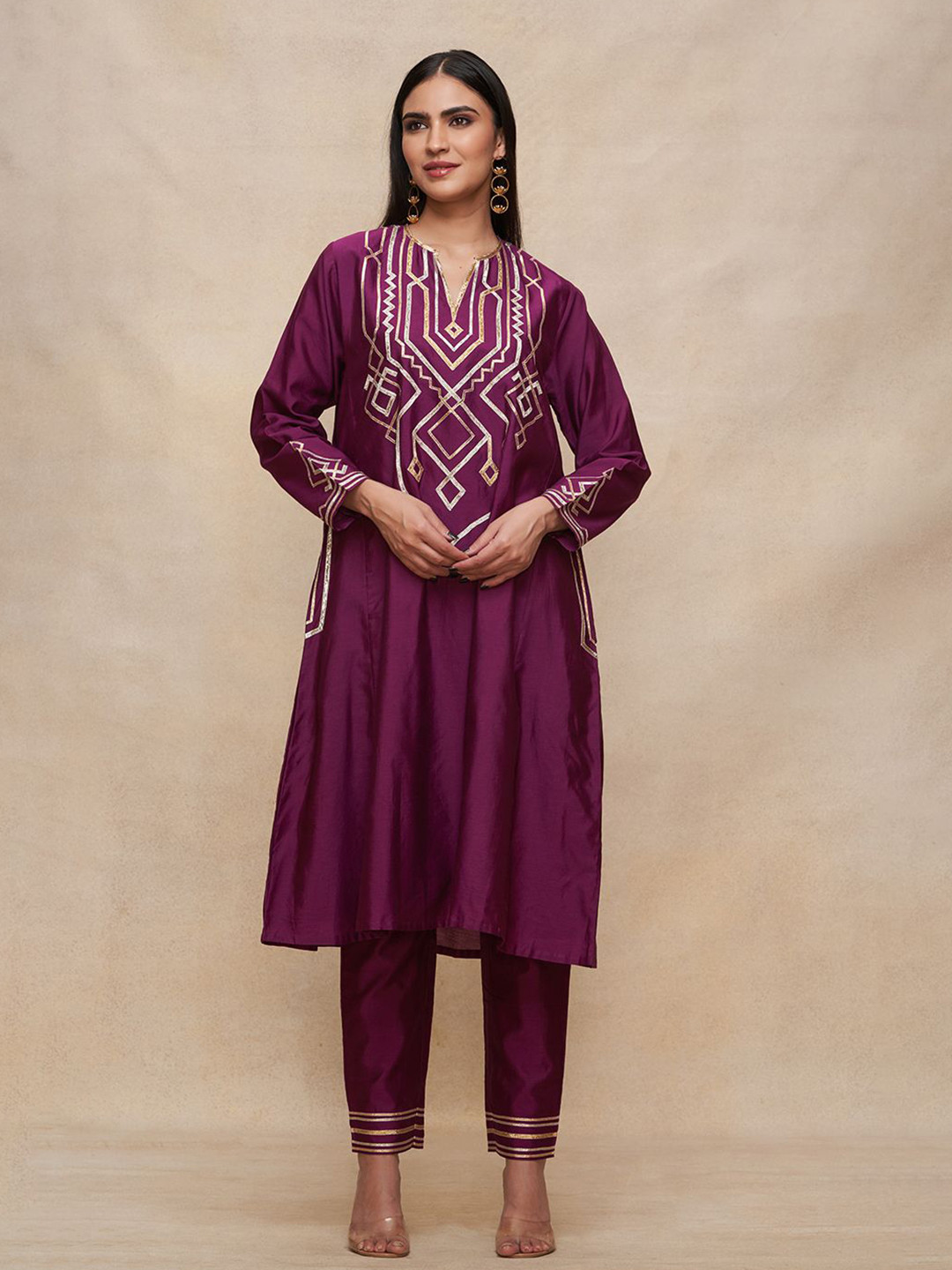 Gulabo by Abu Sandeep Women Embellished A-Line Cotton Kurta