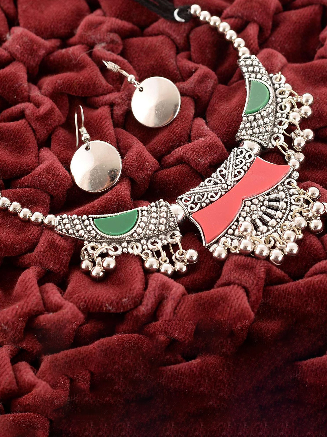 Geode Delight Silver-Plated Beaded Jewellery Set