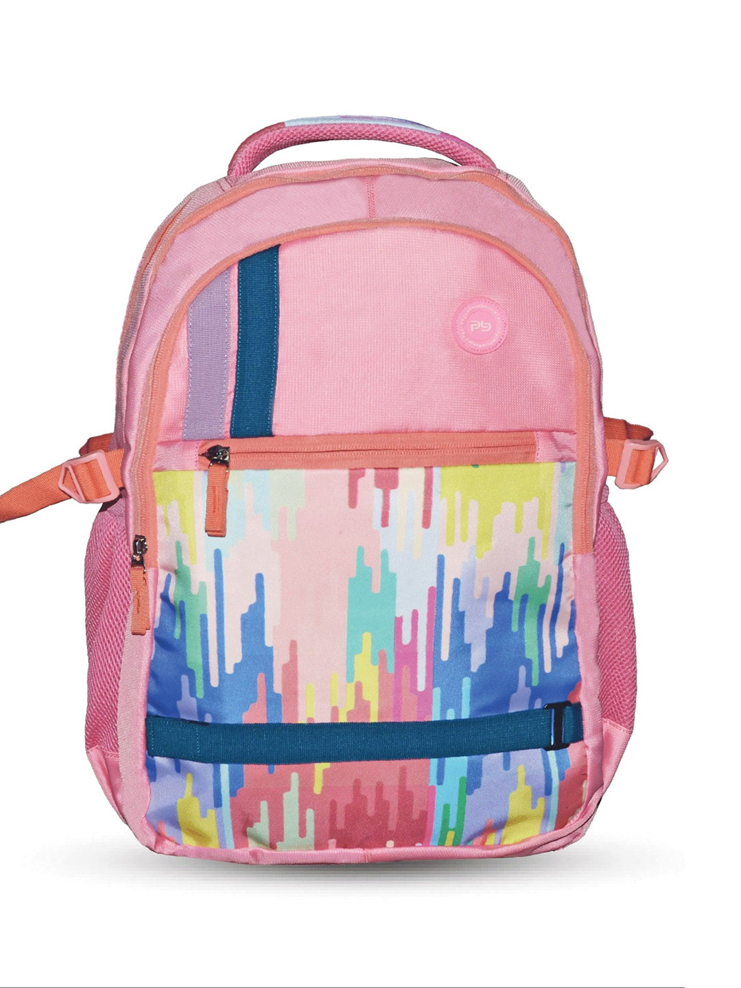 PB Pearlbags Unisex Striped Padded Zip Pocket Regular Backpack