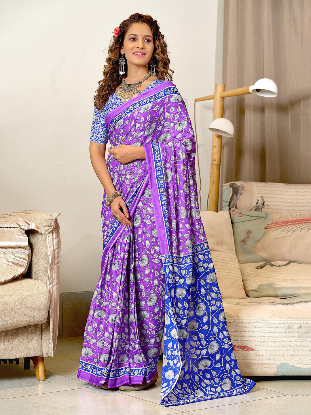 Pandadi Saree Ajrak Block Print Sarees