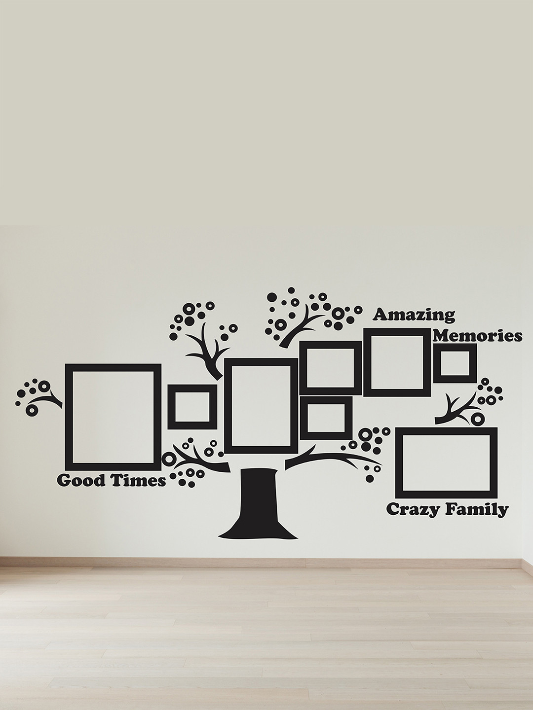 LANSTICK Black Tree With Frame Wall Sticker