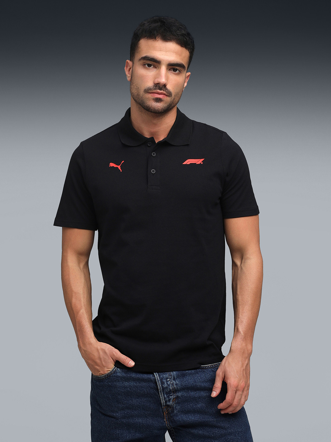 PUMA Motorsport F1 Essentials Polo Collar Cotton T-shirt
