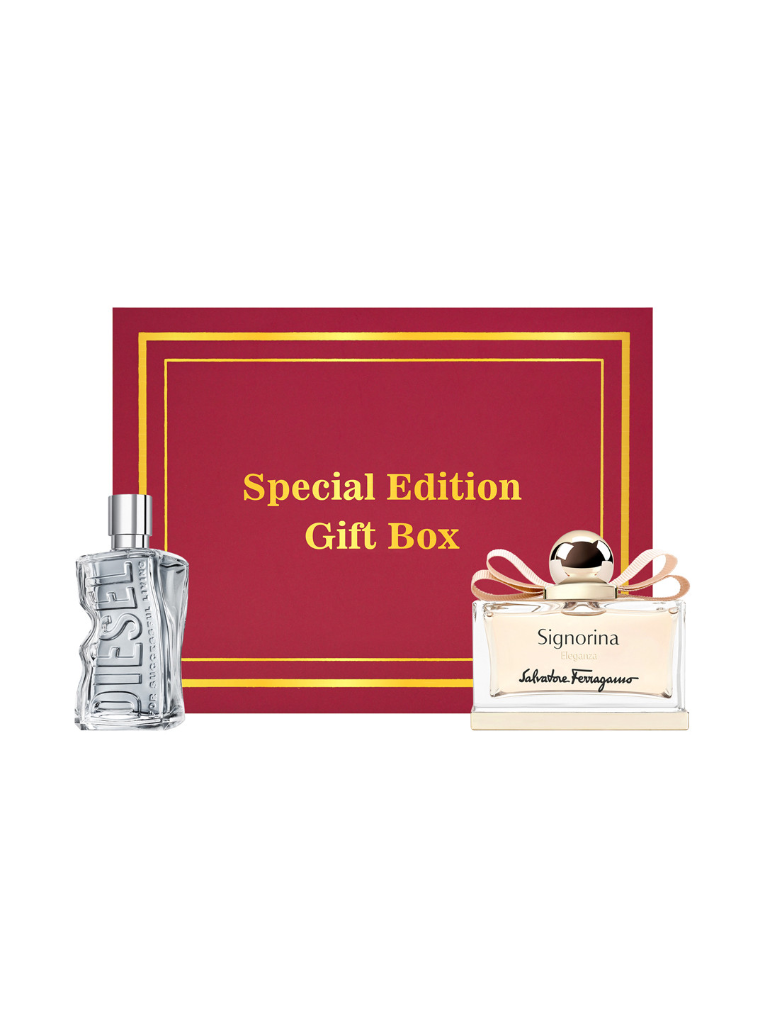 Salvatore Ferragamo Set Of 2 Signorina Eleganza & Diesel Bold Elegance Gift Set- 50ml Each
