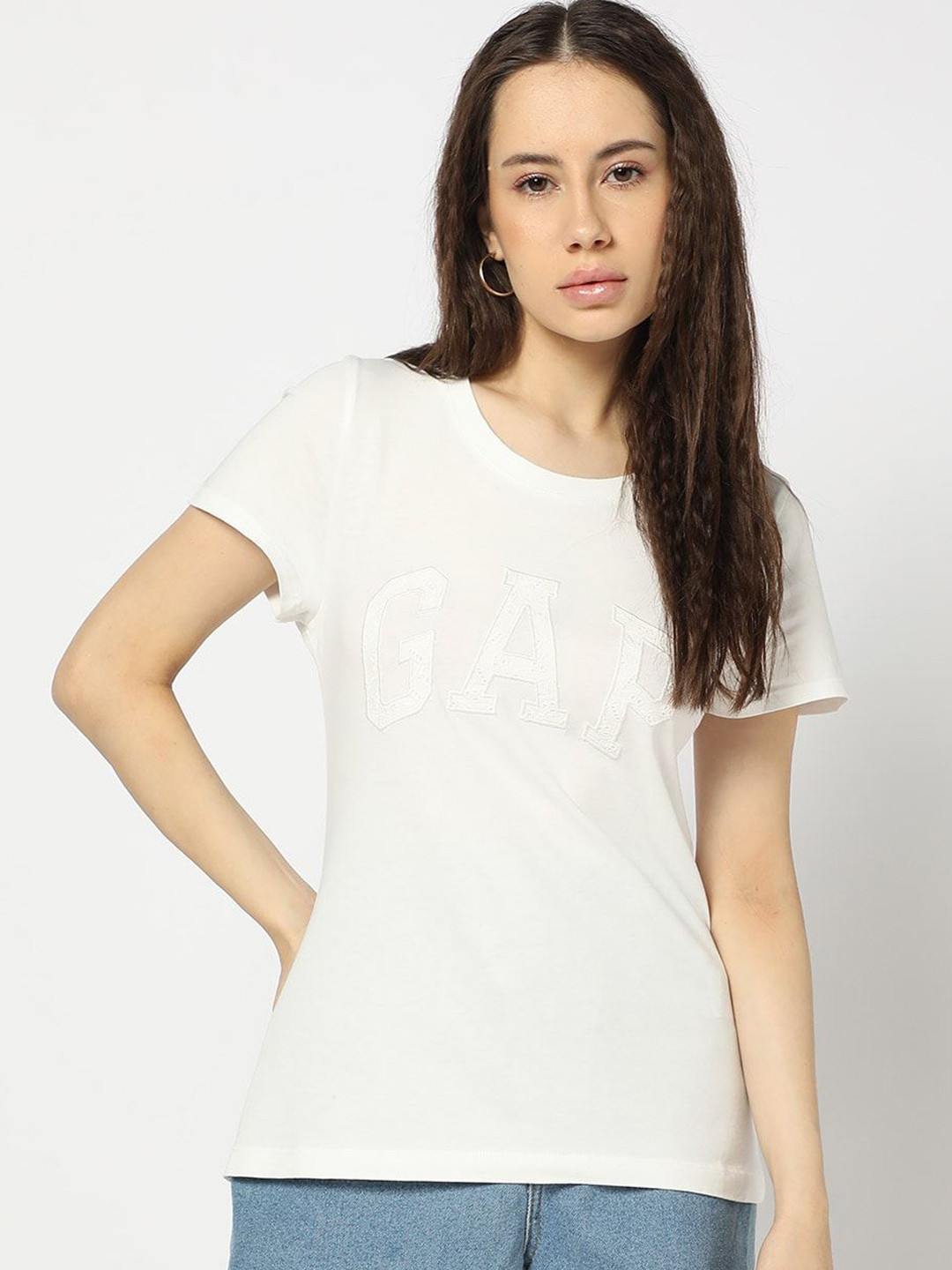 GAP Round-Neck Logo Printed Pure Cotton T-Shirt