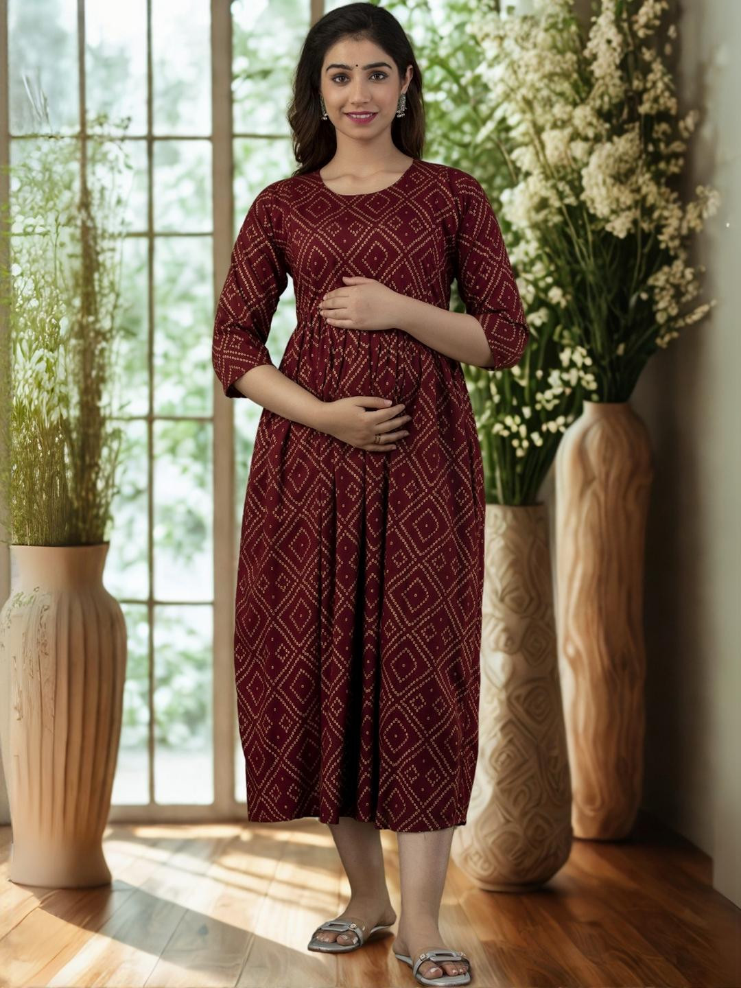 Vaidiki Women Plus Size Maternity Dress