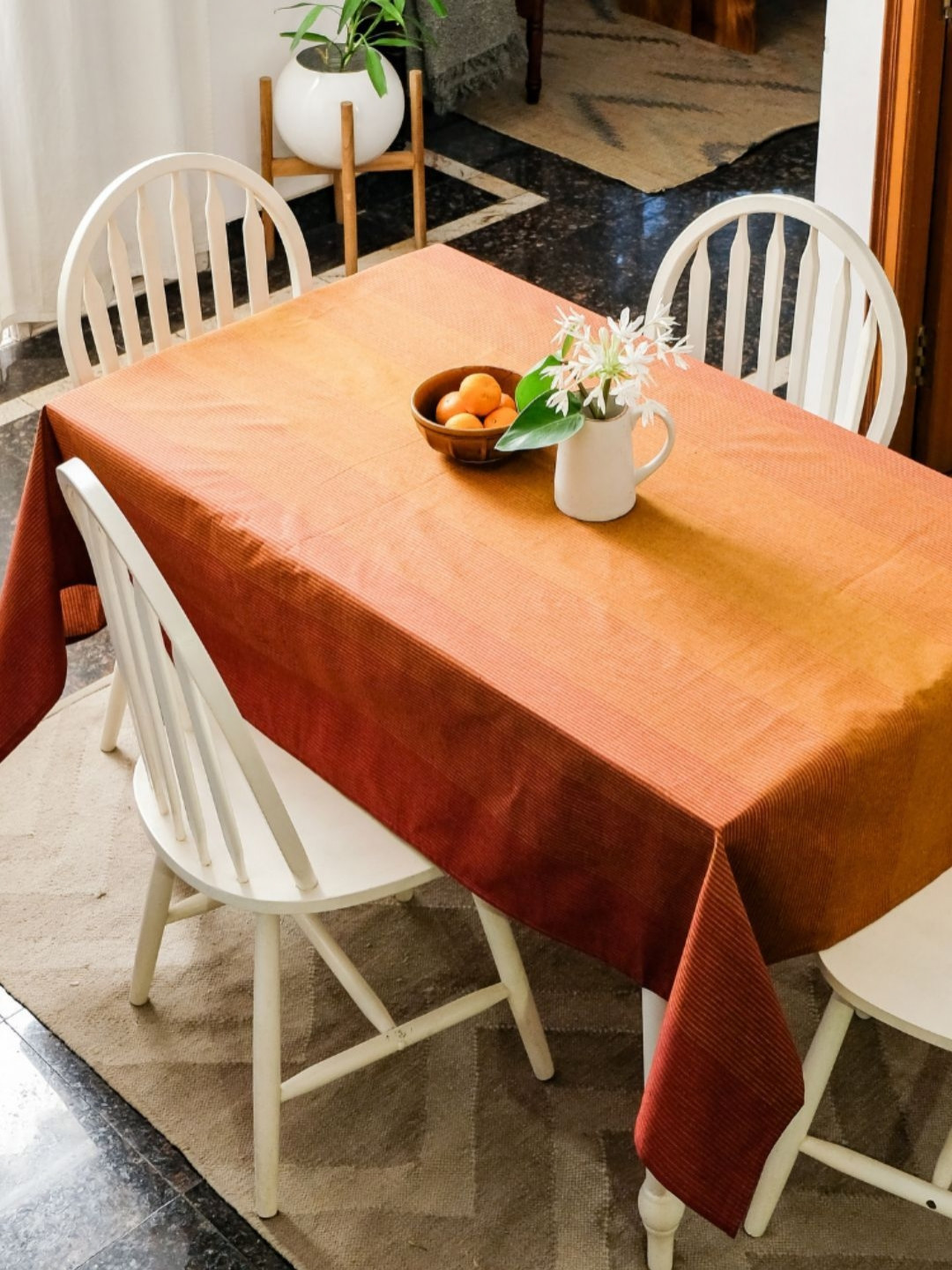 The Yard House Serene Sunset Anti-Slip Wipeable Cotton Rectangle 6-Seater Table Cover