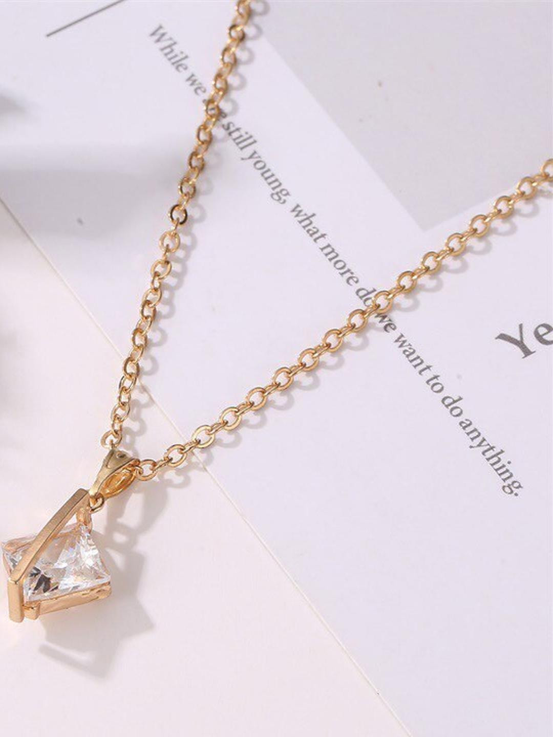 Arzonai Gold Metal Necklace