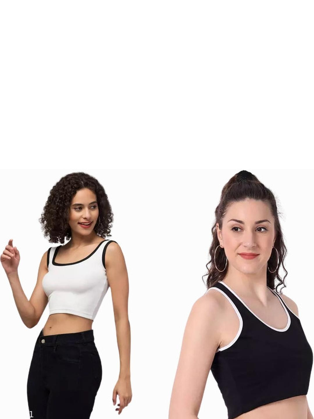 PINOVO Black Cotton Tops