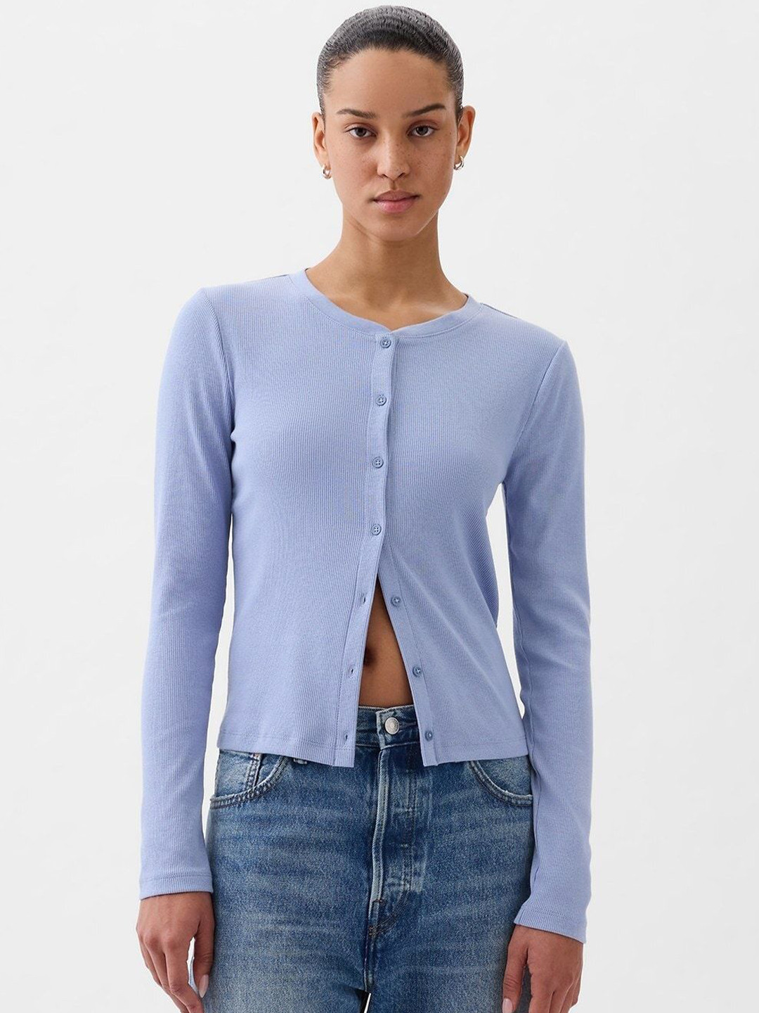 GAP Women Cotton Ribbed Cardigan