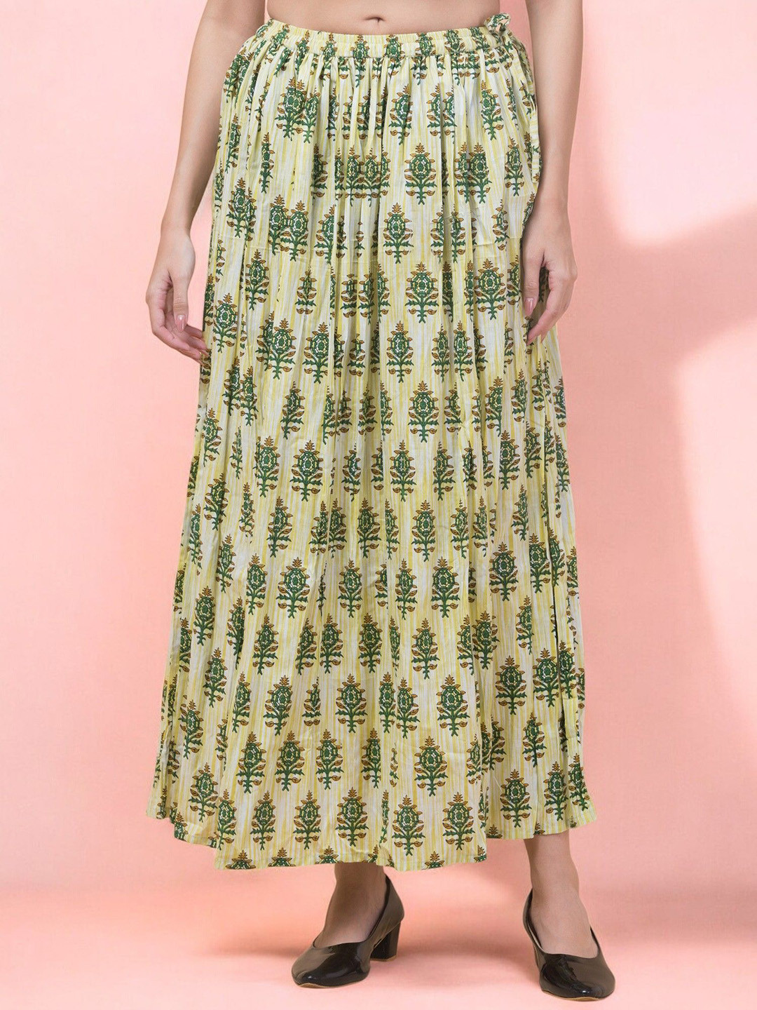 INUKA Floral Printed Flared Long Skirt