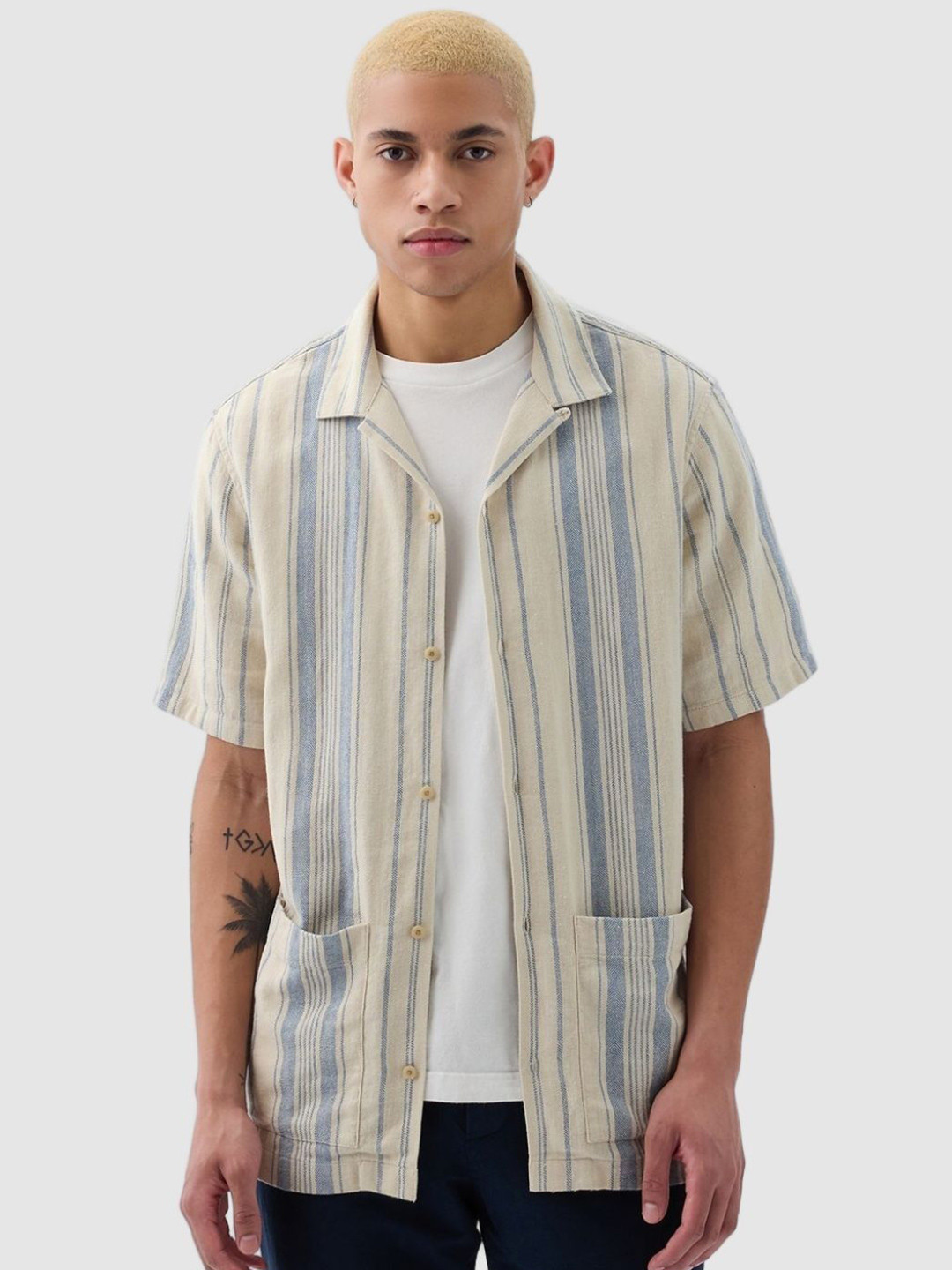 GAP Classic Striped Button-Down Cabana Shirt