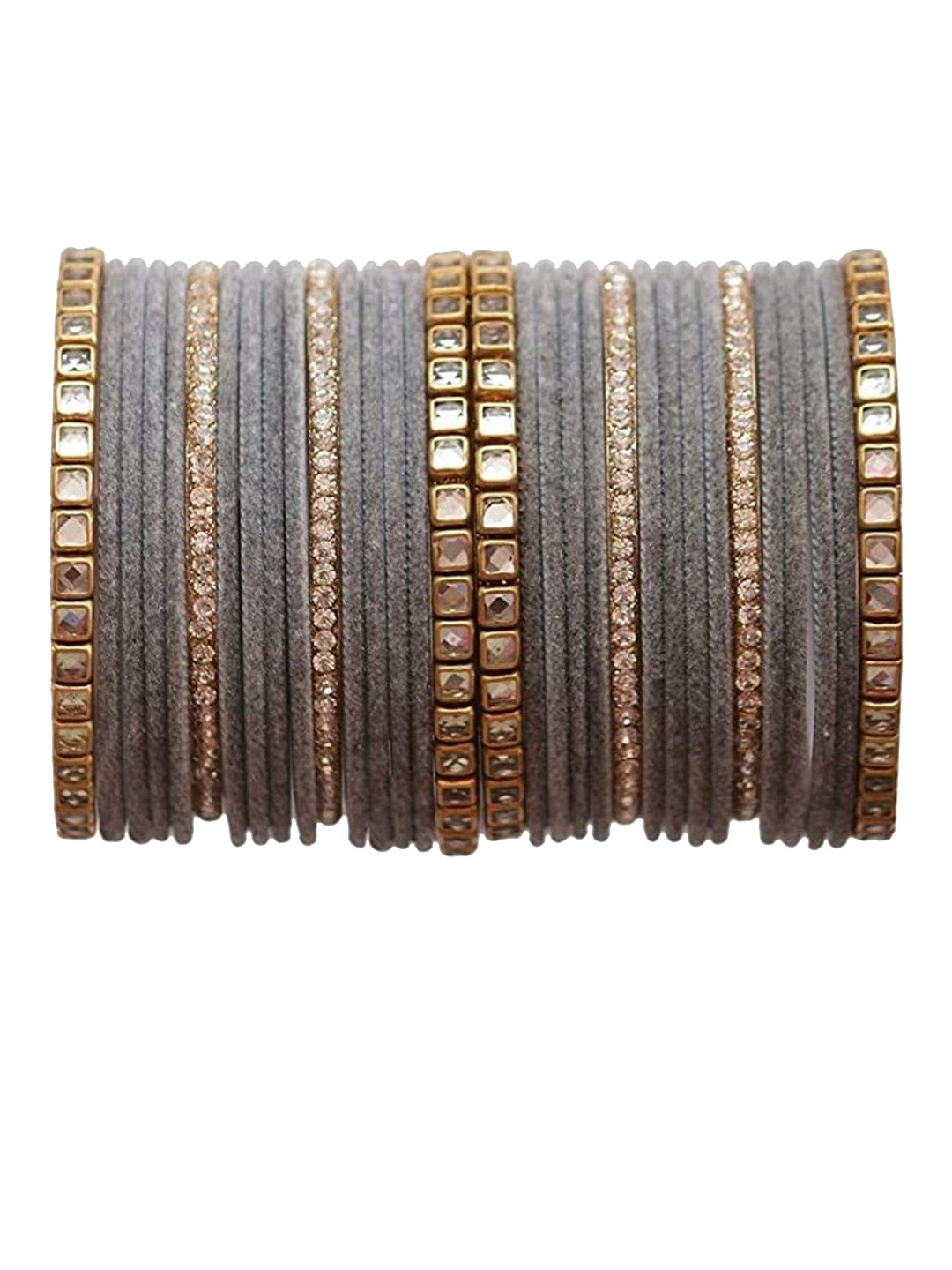Guddan Set Of 32 Gold-Plated Zircon-Studded Bangles