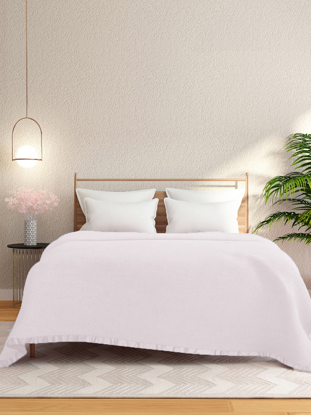 STELLAR HOME Poise Pink AC Room 210 GSM Double Bed Blanket