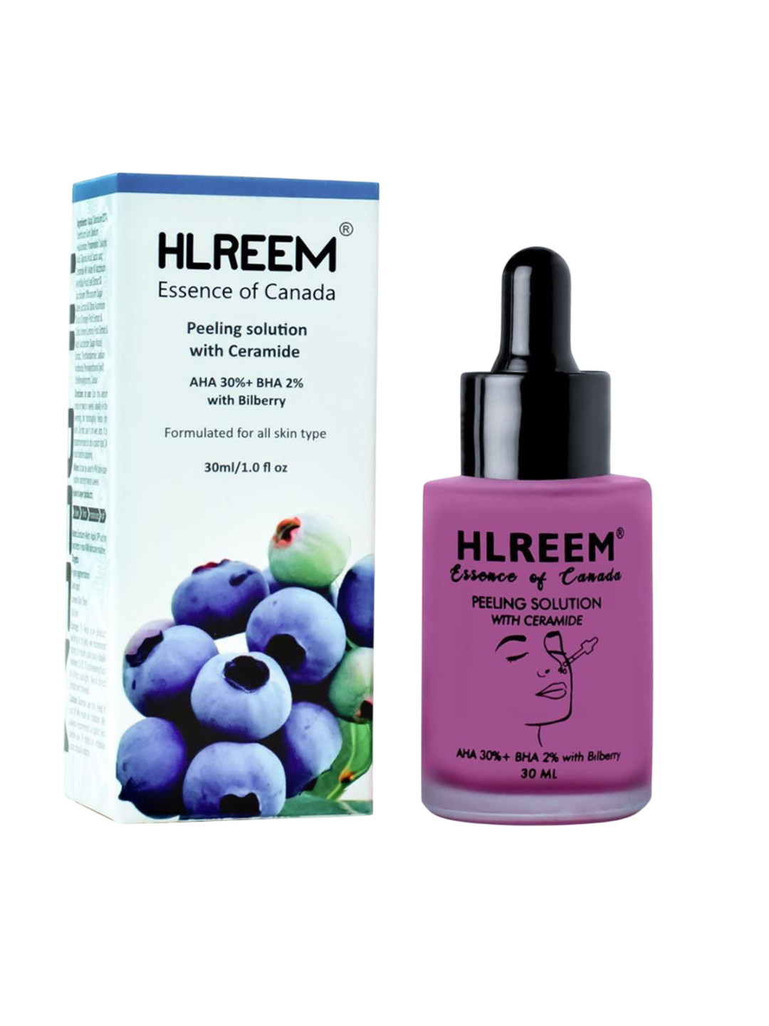 HLREEM AHA 30% + BHA 2% Peeling Solution With Ceramide & Blueberry- 30 ml