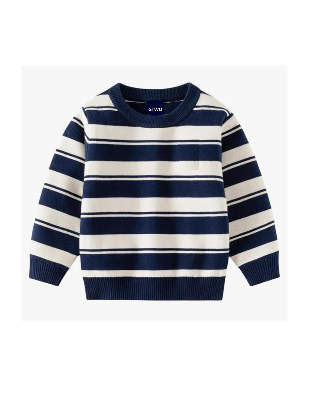 GTWO Unisex Kids Striped Woollen Pullover