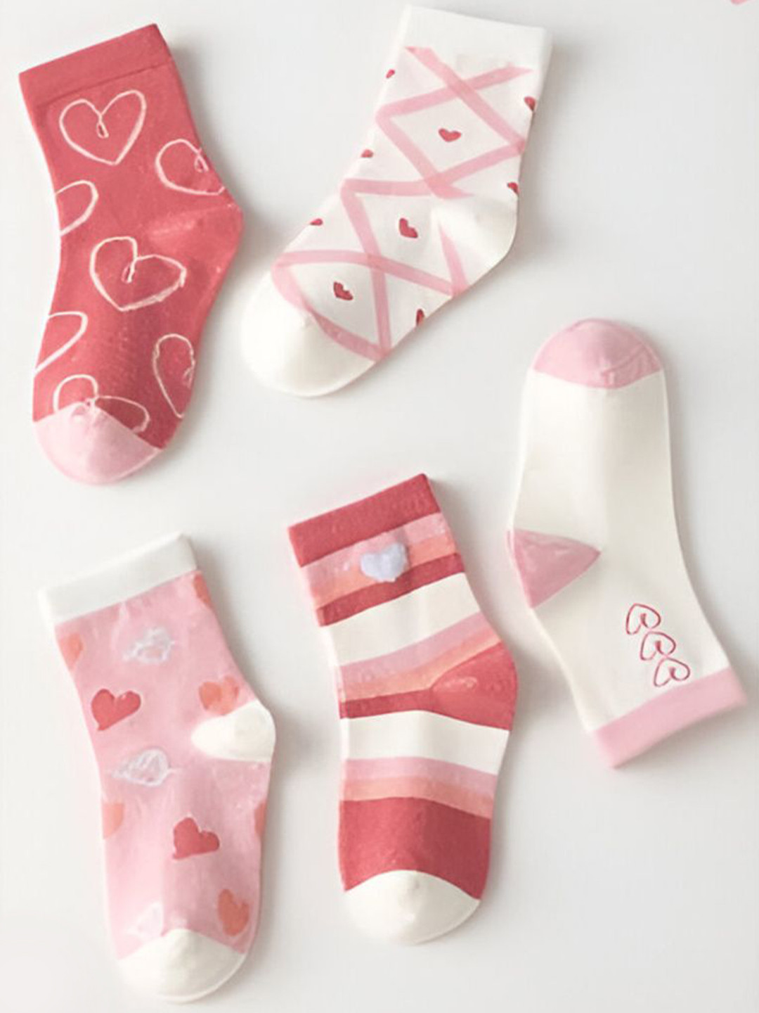 MOMISY Kids Pack Of 5 Printed Cotton Anti-Allergenic Ankle-Length Socks