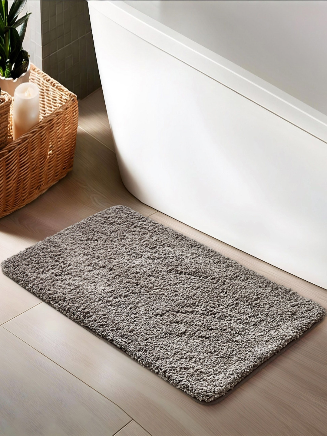 Home Centre Buttercup Zenith Grey Memory Foam 600 GSM Anti-SlipBathRugs