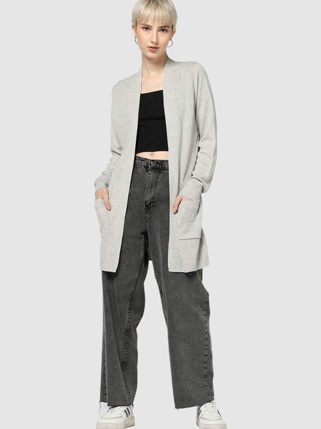 GAP Women Front-Open Longline Cardigan
