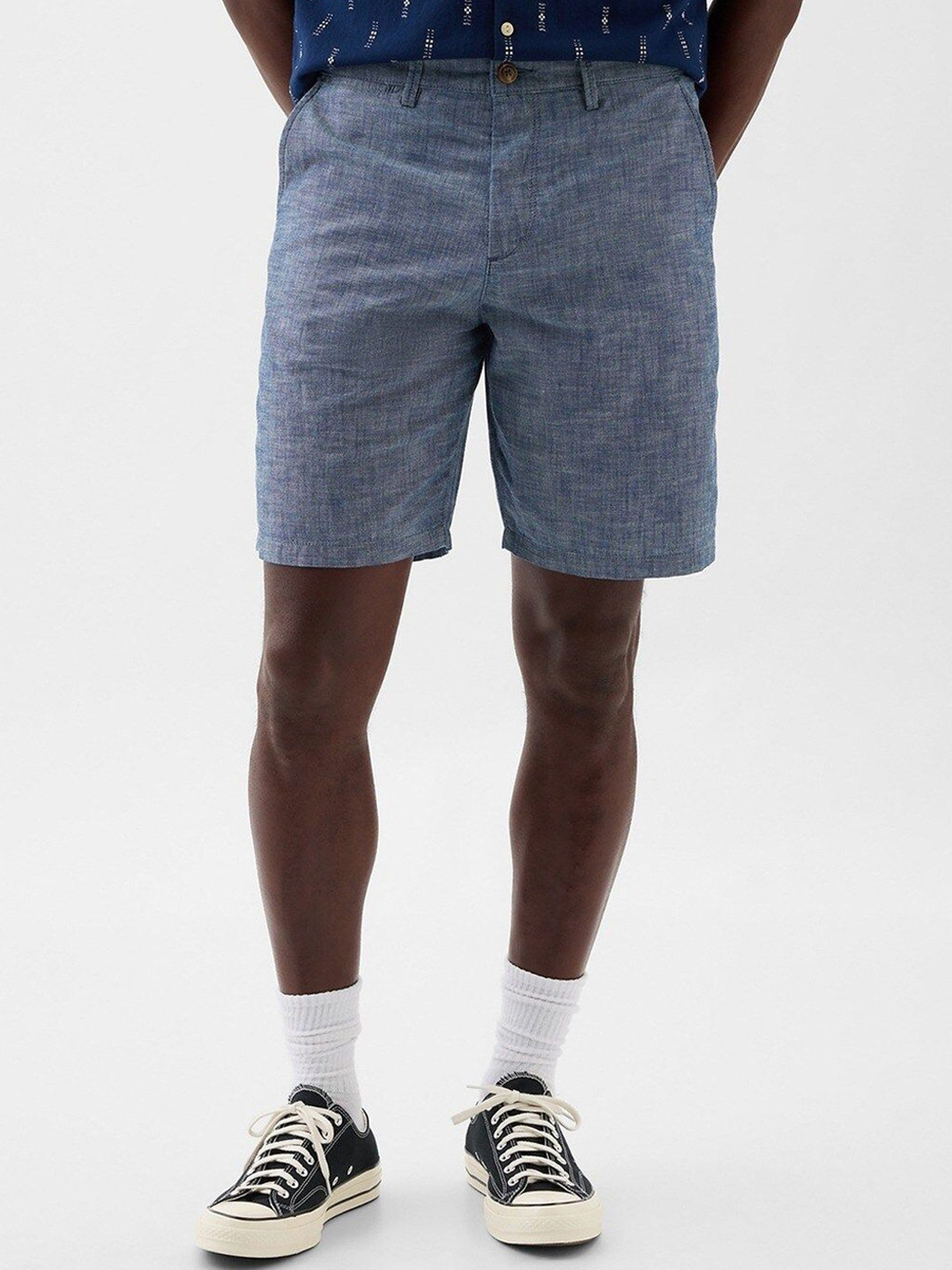 GAP Men Pure Cotton Essential Mid-Rise Bermuda Shorts