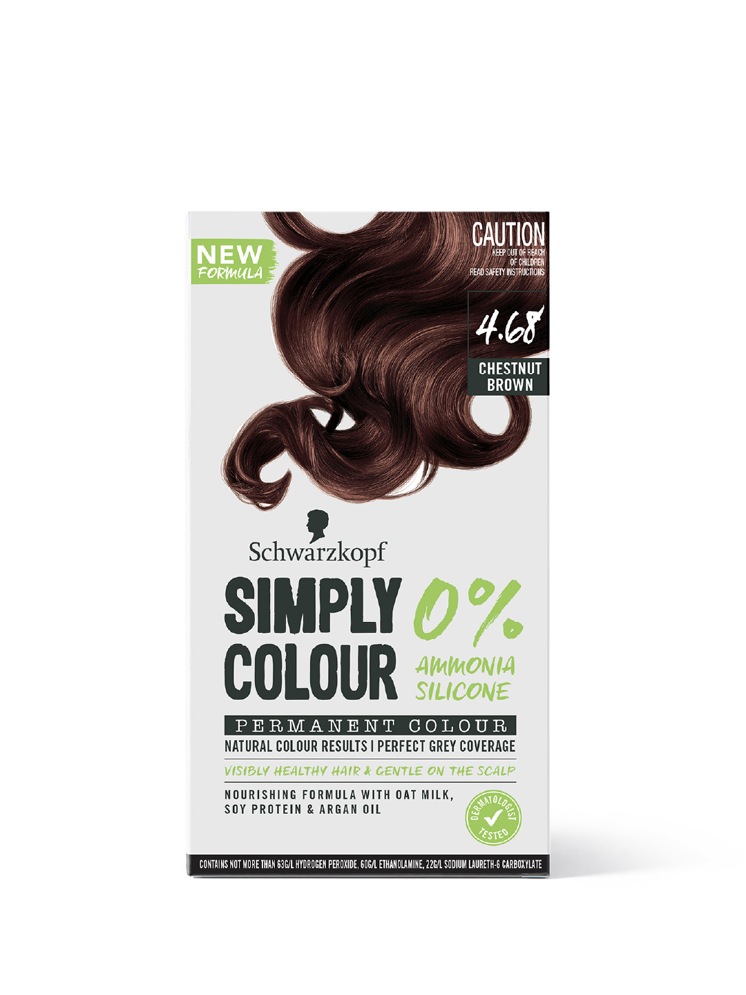 Schwarzkopf Simply Color Permanent Hair Colour 142.5ml - Chestnut Brown 4.68