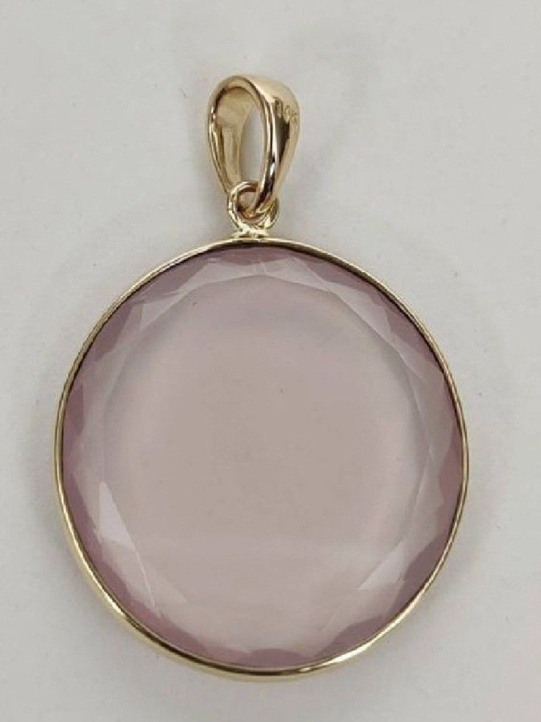 GenZcomplex Adults-Unisex Gold-Plated Rose Quartz Pendant