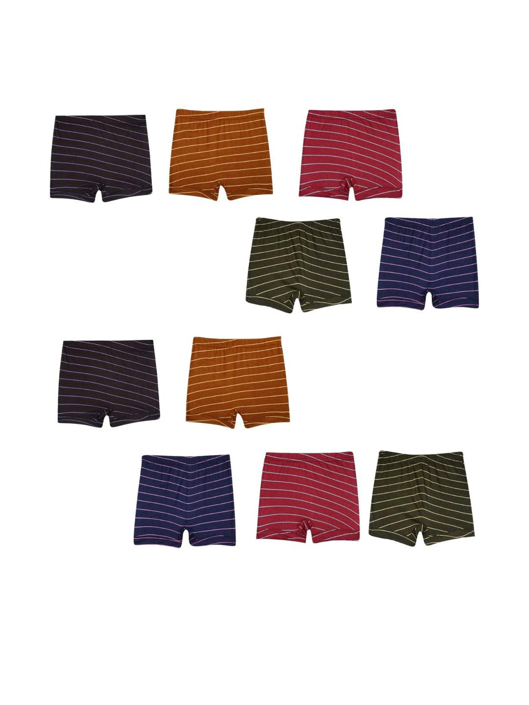 VIRUKSHAM Girls Pack Of 10 Striped Panties