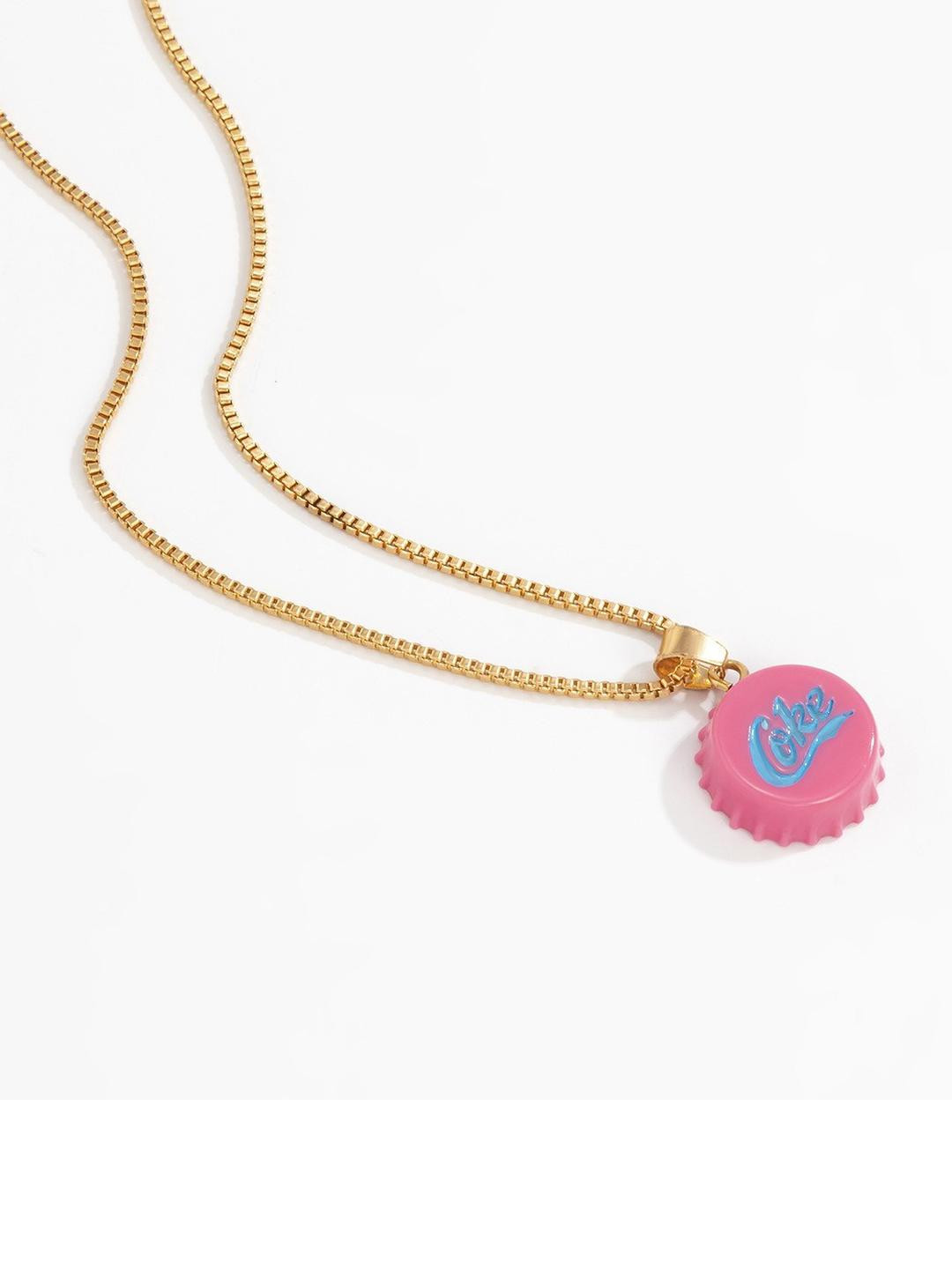 Arzonai Pink Metal Necklace