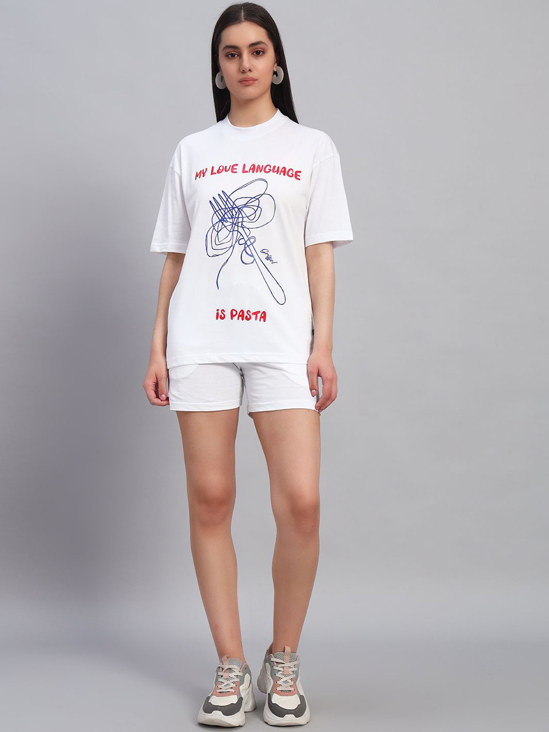 GRIFFEL Printed Short Sleeves Pure Cotton T-Shirt & Shorts