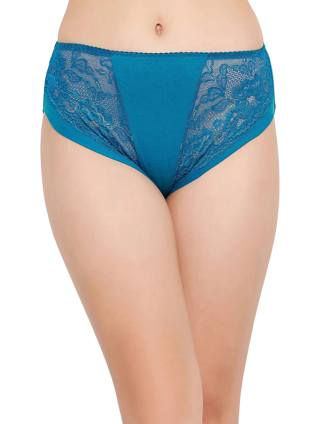 DressBerry Lace Mid Waist Hipster Brief PN3541P03-Teal-Blue