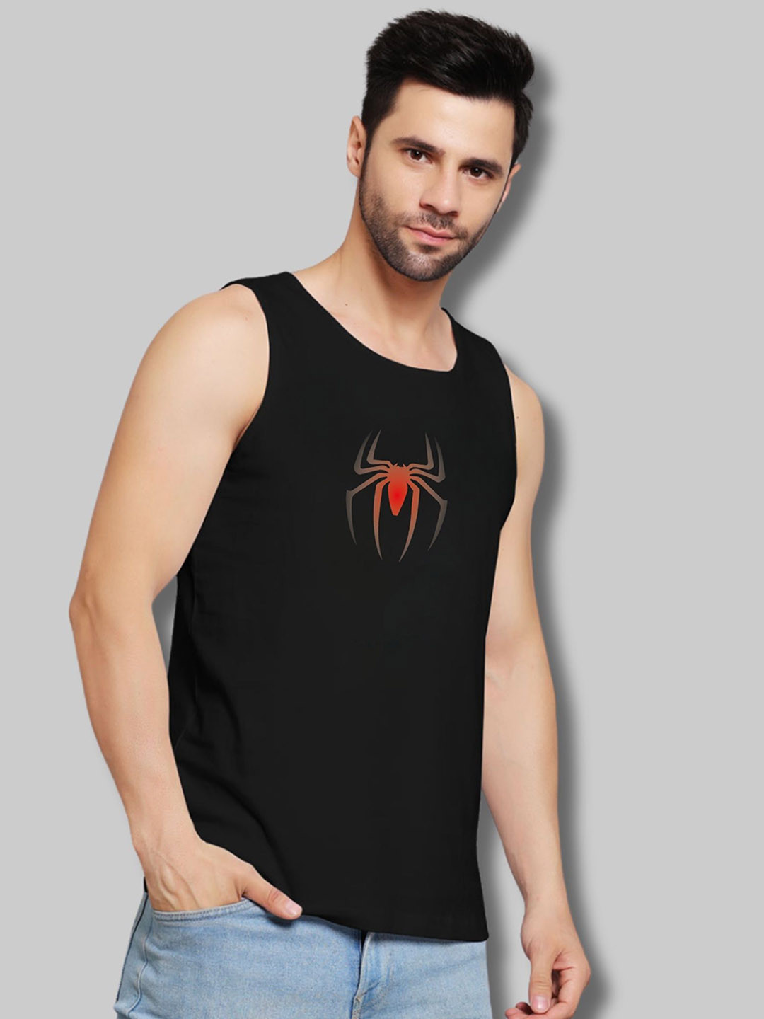 UpClothing Printed Cotton Tank Vest UC-PV-BL|SPIDER-S