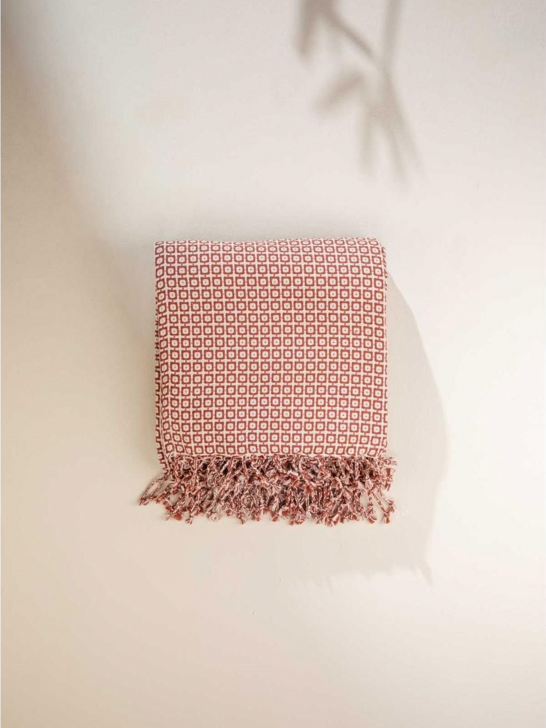 FREEDOM TREE Ooty Geo Red & White Self-Designed DoubleBedcover