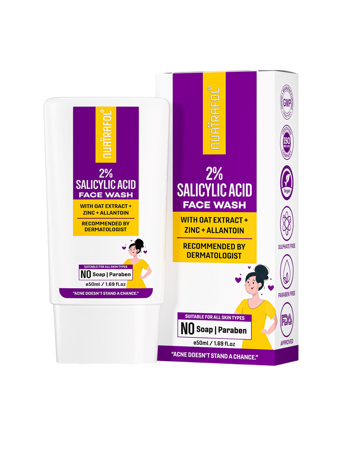 NUATRAFOL Salicylic Acid Face Wash - 50 ml