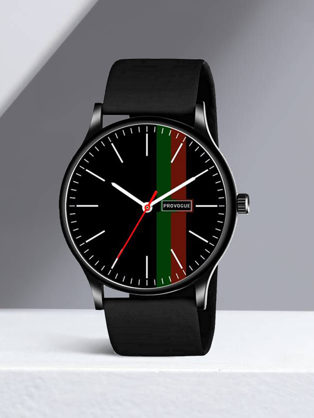 Provogue Men Youth Special Printed Silicon Straps Analogue Watch PVG-105-FULL BLK