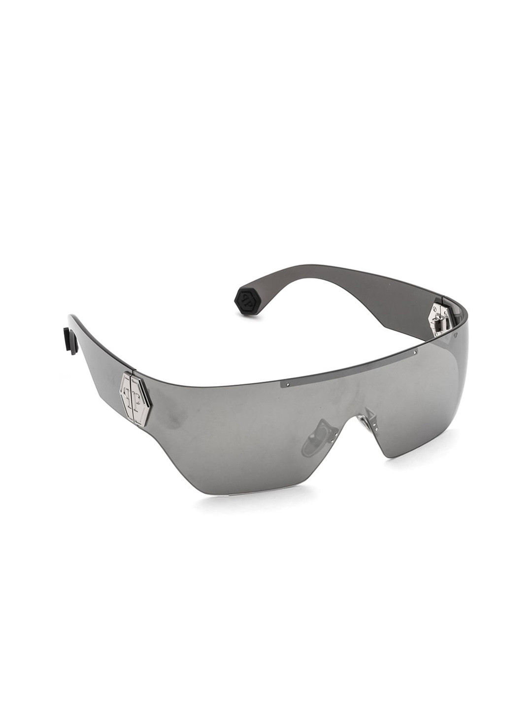 PHILIPP PLEIN Women UV Protected Lens Square Sunglasses SPP029M99579XSG-Gunmetal-Toned