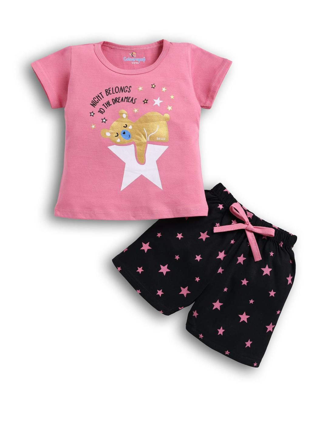 Colourspop Kids Girls Printed Night Suit