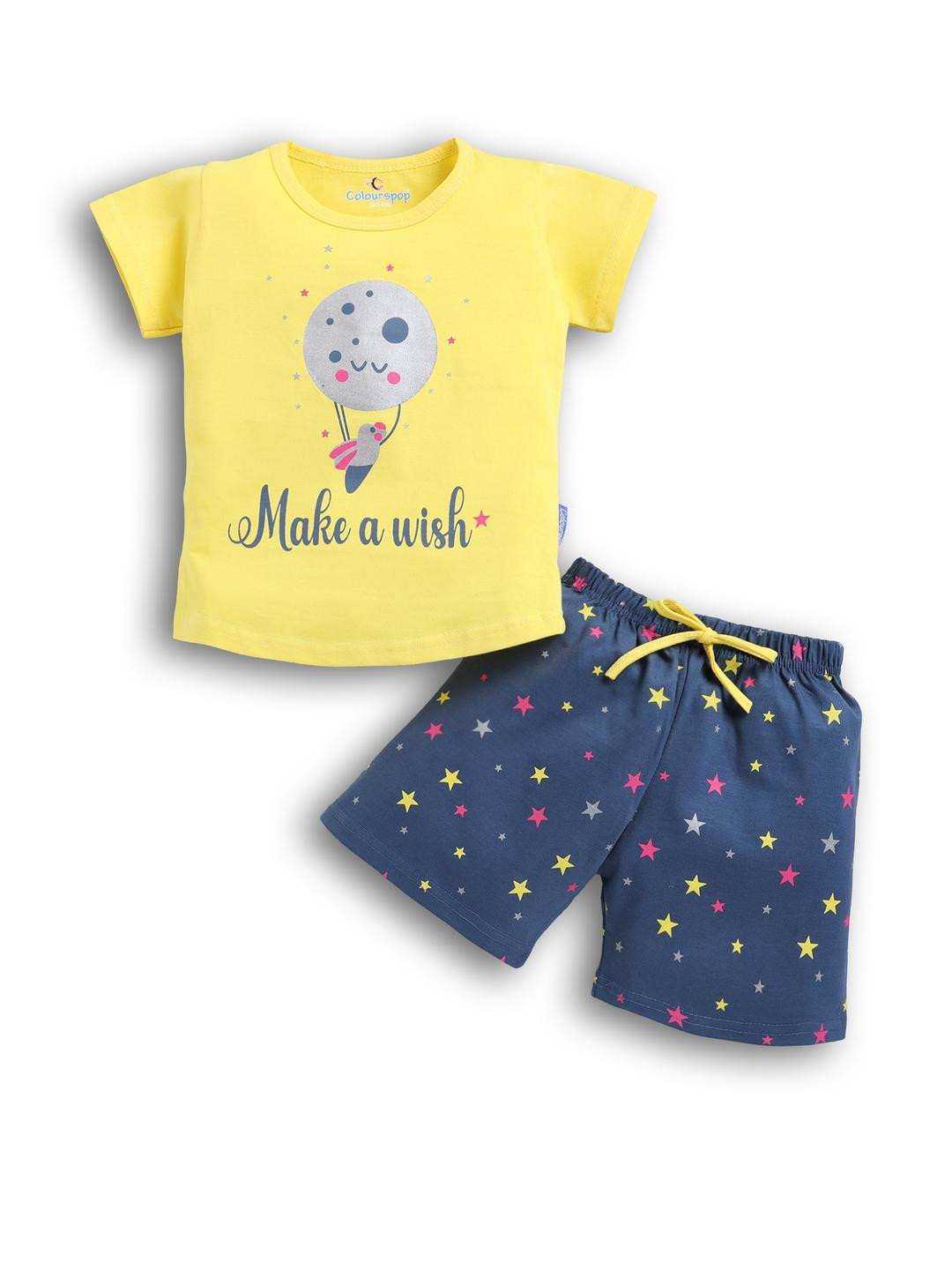 Colourspop Girls Printed T-shirt with Shorts