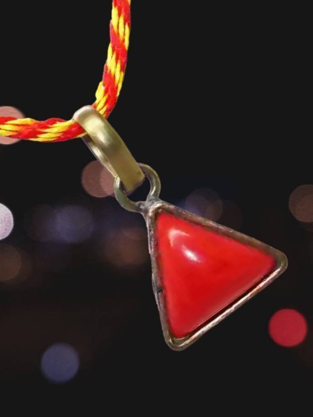 GenZcomplex Unisex Red Gold-Plated Munga Pendant