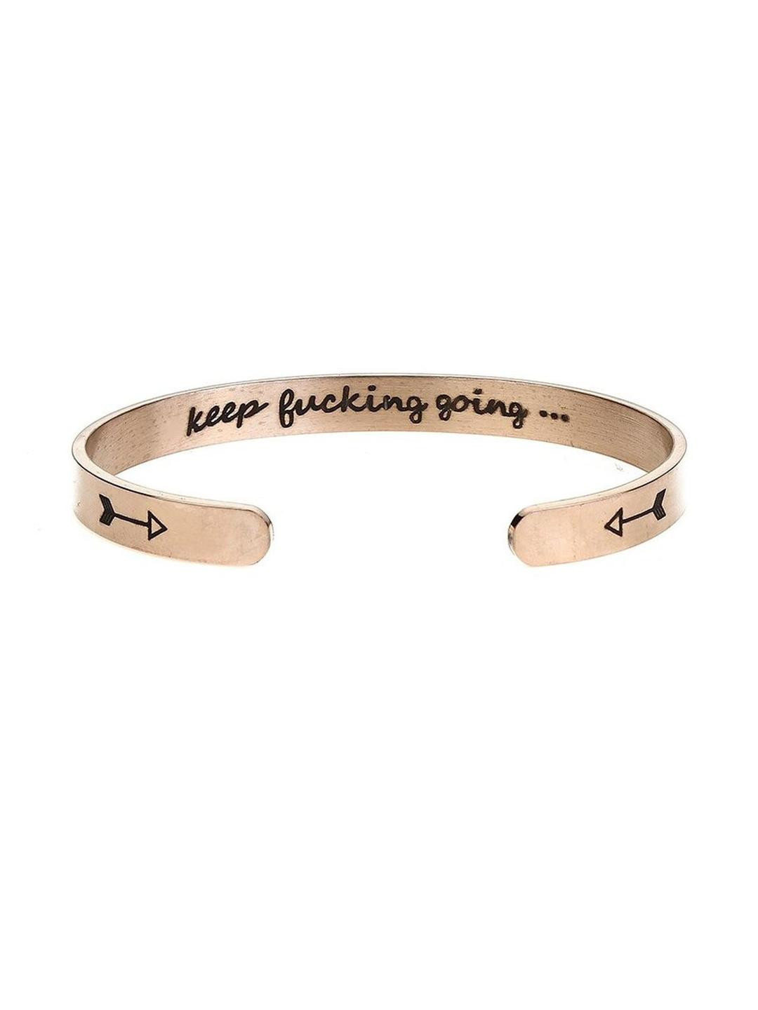 Moneekar Jewels Rose Gold Plated Stainless Steel Cuff Bracelet