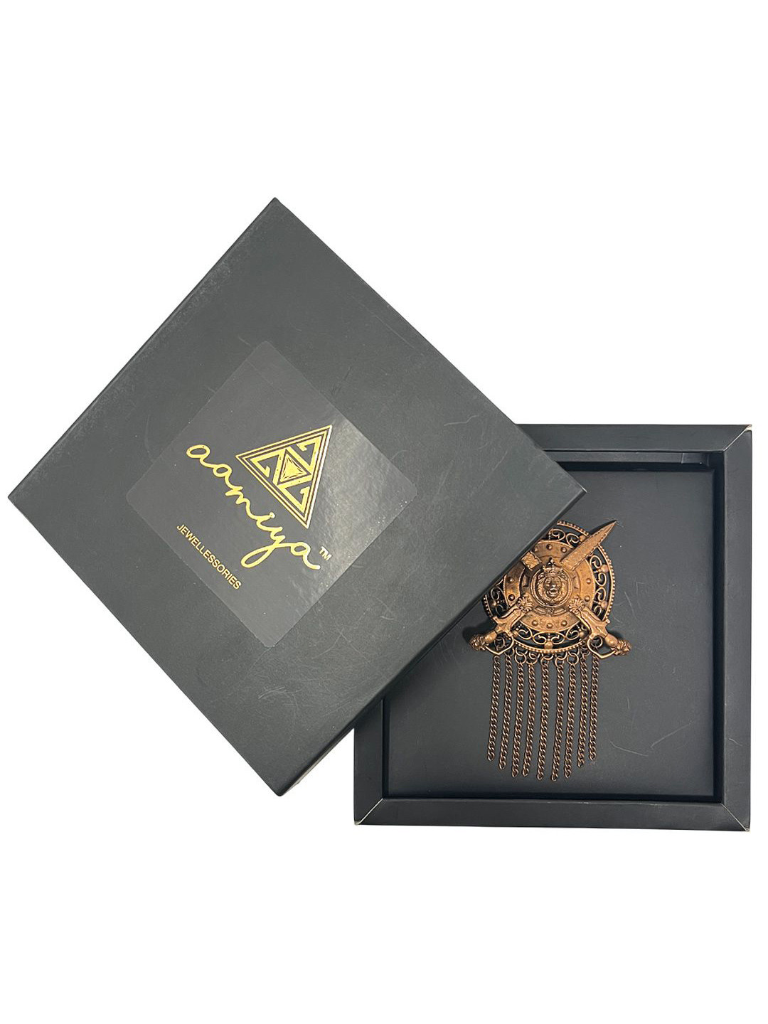 AAMIYA CREATIONS Men Lion Sword Statement Brooch