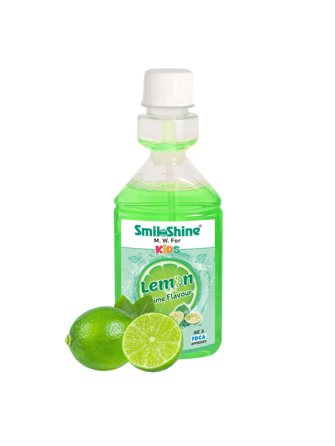 SmiloShine Kids Mouthwash- 150 ml- Lemon Lime Flavour